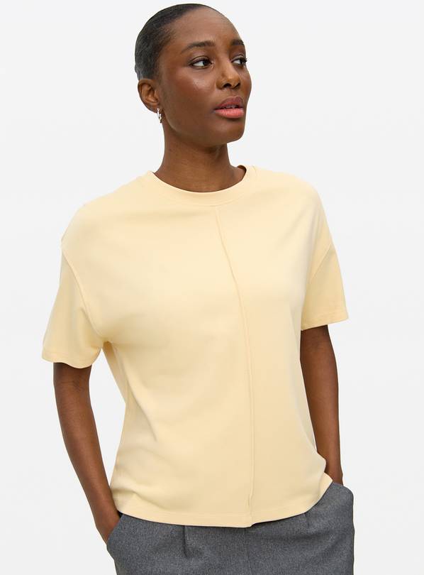 Yellow Seam Detail Ponte T-Shirt 16